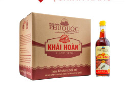 Nước mắm Khải Hoàn Phú Quốc 40 độ đạm 520ml thùng 12 chai thủy tinh